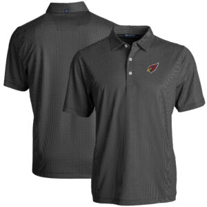 Men's Cutter & Buck Black Arizona Cardinals  Big & Tall Pike Eco Symmetry Print Stretch Recycled Polo