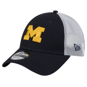 Men's New Era  Navy Michigan Wolverines Trucker 9FORTY Adjustable Hat