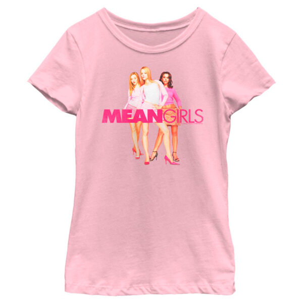 Girls Youth Mad Engine Pink Mean Girls Group Shot Graphic T-Shirt