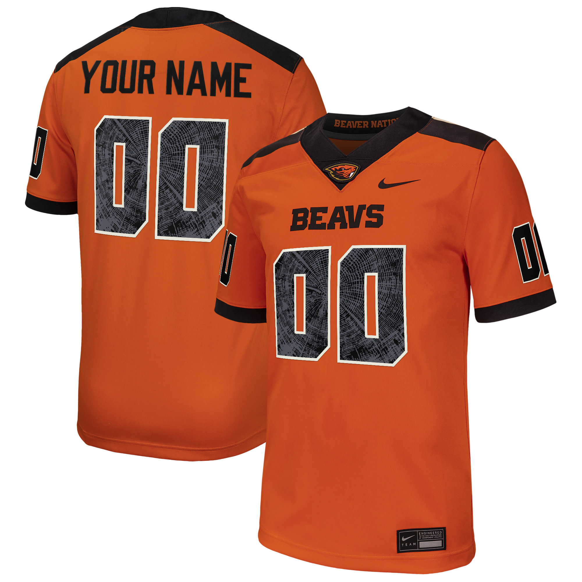 Men's Nike Orange Oregon State Beavers Custom Football Game Jersey - Image 2