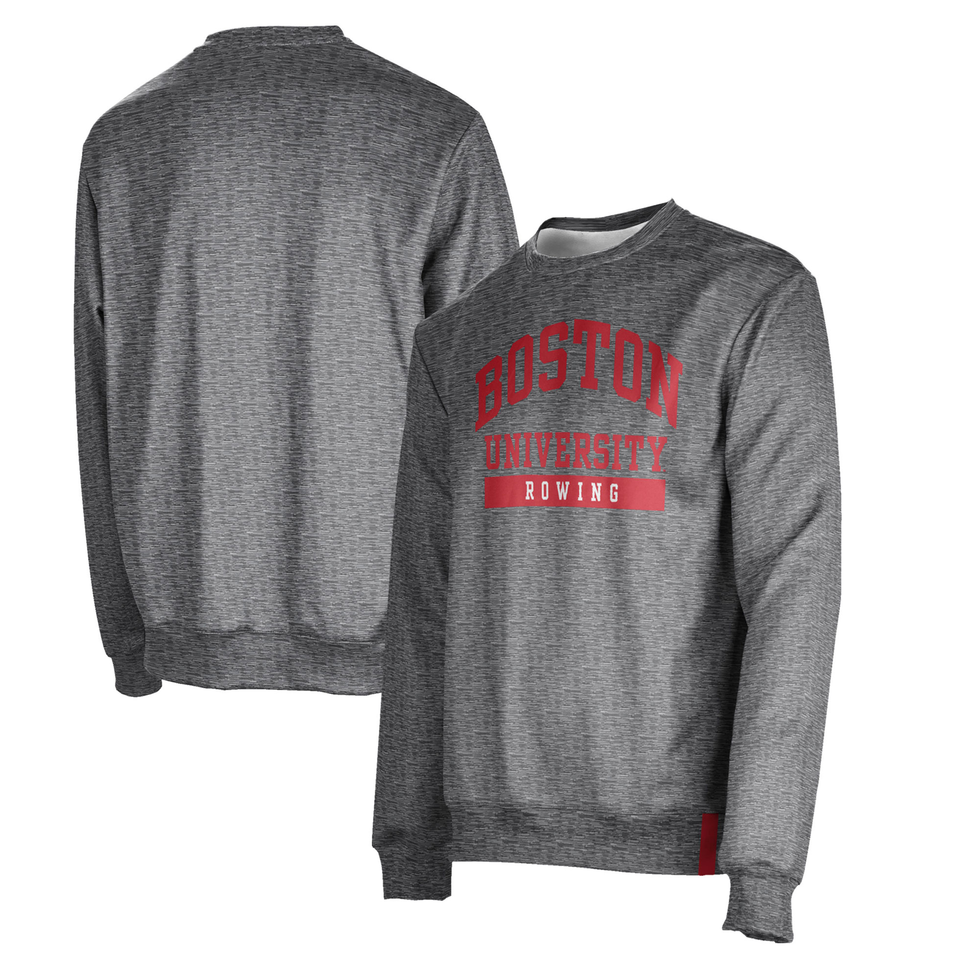 Men's ProSphere Heather Gray Boston University Rowing Crewneck Pullover Sweatshirt