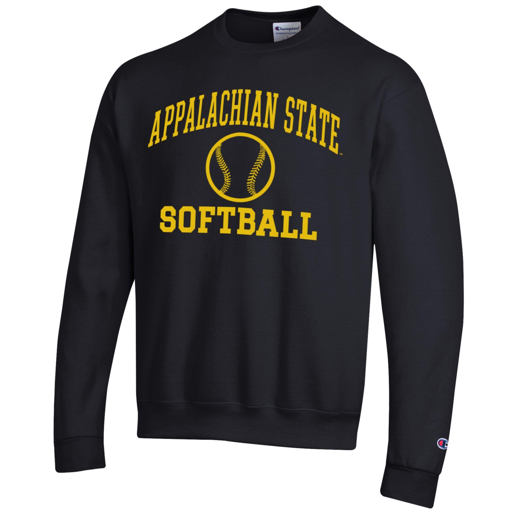 Men's Champion Black Appalachian State Mountaineers Icon Softball Powerblend Pullover Sweatshirt - Image 3