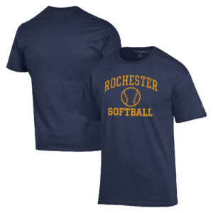 Men's Champion  Navy Rochester Yellow Jackets Icon Softball Powerblend T-Shirt