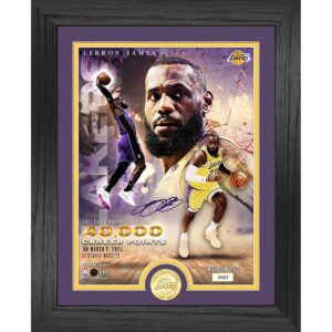 Highland Mint LeBron James Los Angeles Lakers 40,000 Career Points 13" x 16" Bronze Coin Photo Mint