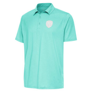 Men's Antigua Aqua Sporting Kansas City White Logo Par 3 Polo