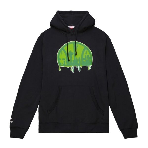Men's Mitchell & Ness  Black Seattle SuperSonics Slime Drip Pullover Hoodie - Image 7