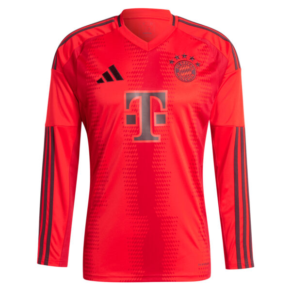 Men's adidas Red Bayern Munich 2024/25 Home Replica Long Sleeve Custom Jersey - Image 6