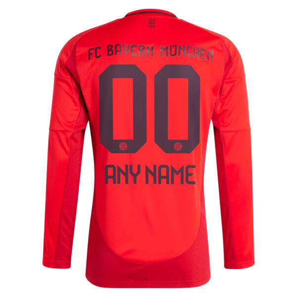 Men's adidas Red Bayern Munich 2024/25 Home Replica Long Sleeve Custom Jersey - Image 7