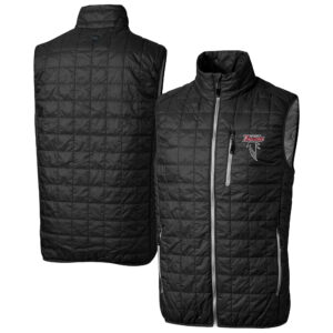 Men's Cutter & Buck  Black Atlanta Falcons Rainier PrimaLoft Eco Insulated Full-Zip Puffer Vest