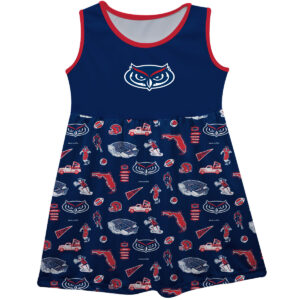 Girls Infant Vive La Fete Navy Florida Atlantic Owls Impressions Artwork Tank Top Dress
