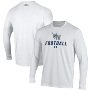 Men's Under Armour White Colorado School of Mines Orediggers Football Performance Long Sleeve T-Shirt