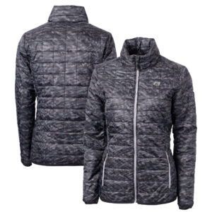 Women's Cutter & Buck Black Tampa Bay Buccaneers Rainier PrimaLoft Eco Insulated Full-Zip Printed Puffer Jacket