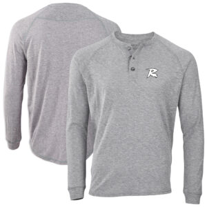 Men's Heather Gray Richmond Flying Squirrels Henley Long Sleeve T-Shirt