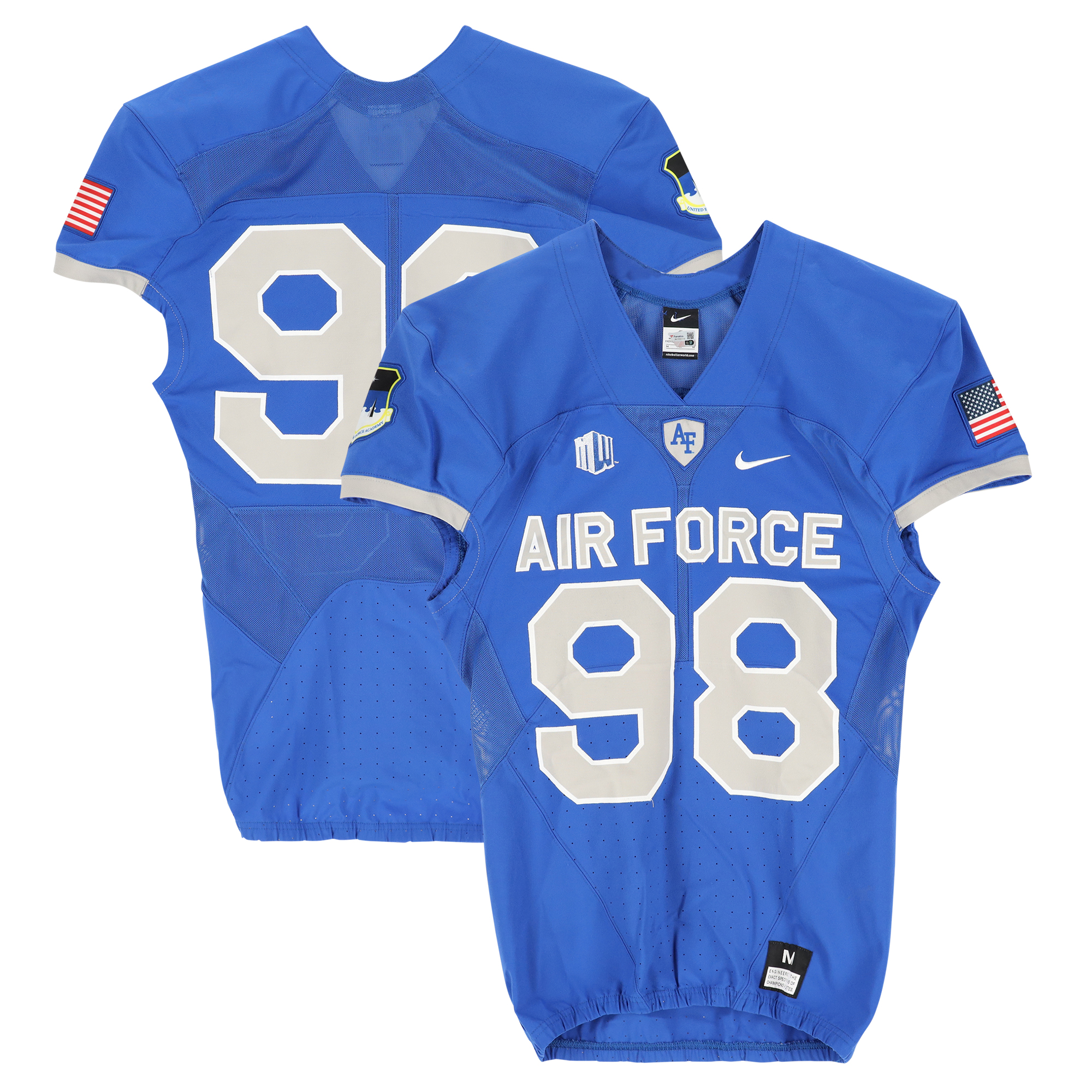 Air Force Falcons Team-Issued Nike #98 Royal Jersey from the Football Program - Size M