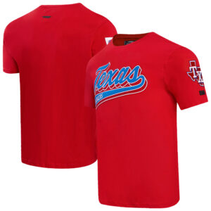 Men's Pro Standard Red Texas Rangers Script Tail T-Shirt