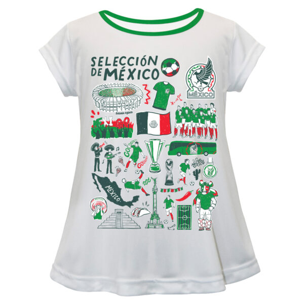 Toddler Vive La Fete  White Mexico National Team Impressions Artwork A-Line Top