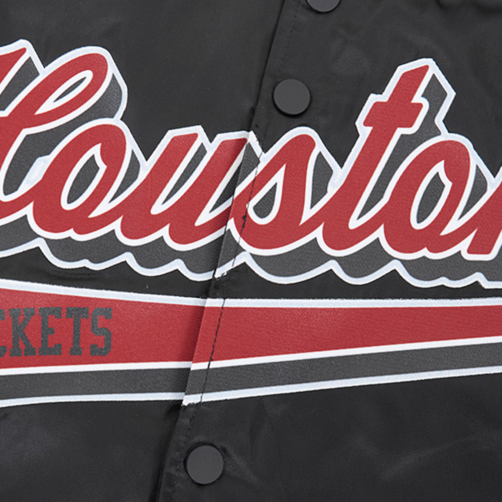 Men's Pro Standard Black Houston Rockets Script Tail Satin Full-Snap Jacket - Image 12
