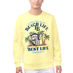 Men's Margaritaville Yellow Tampa Bay Rays Beach Hut Graphic Pullover Sweatshirt