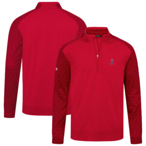 Men's Levelwear  Red Los Angeles Angels Aztec Insignia 2.0 Quarter-Zip Pullover Top