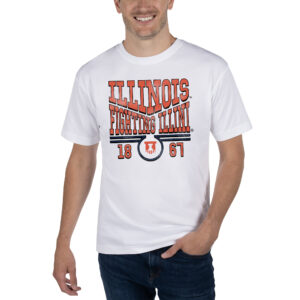 Unisex Uscape Apparel White Illinois Fighting Illini Garment Dyed T-Shirt