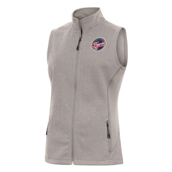 Women's Antigua Gray Indiana Fever Course Full-Zip Vest