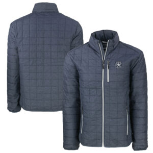 Men's Cutter & Buck Anthracite Houston Astros Big & Tall Rainier PrimaLoft® Eco Insulated Full-Zip Hoodie Puffer Jacket