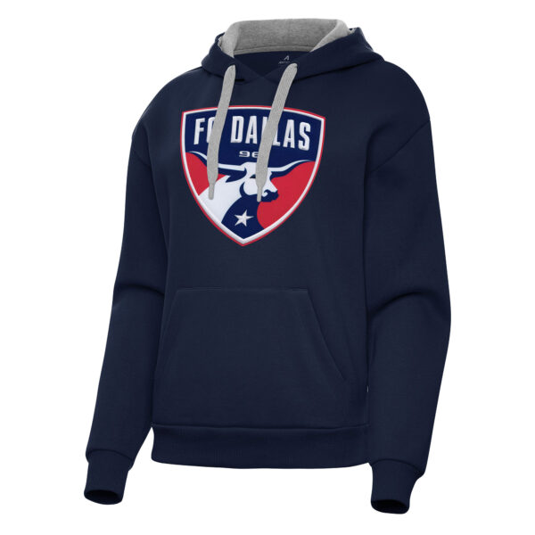 Women's Antigua Navy FC Dallas Victory Pullover Hoodie