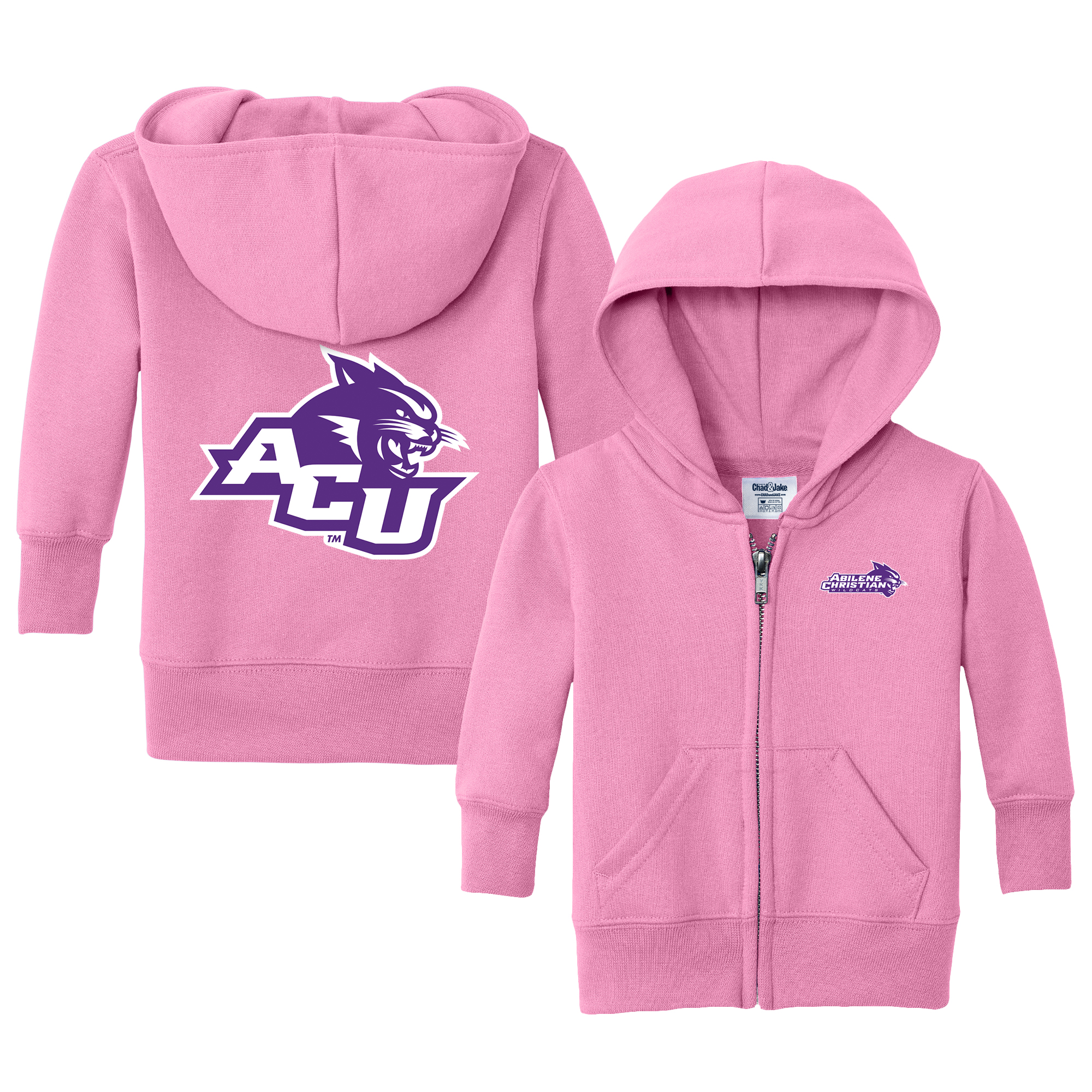 Toddler Chad & Jake Pink Abilene Christian University Wildcats Logo Full-Zip Hoodie Jacket