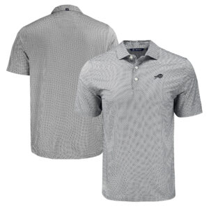Men's Cutter & Buck Black Buffalo Bills Pike Eco Diamond Dot Print Polo
