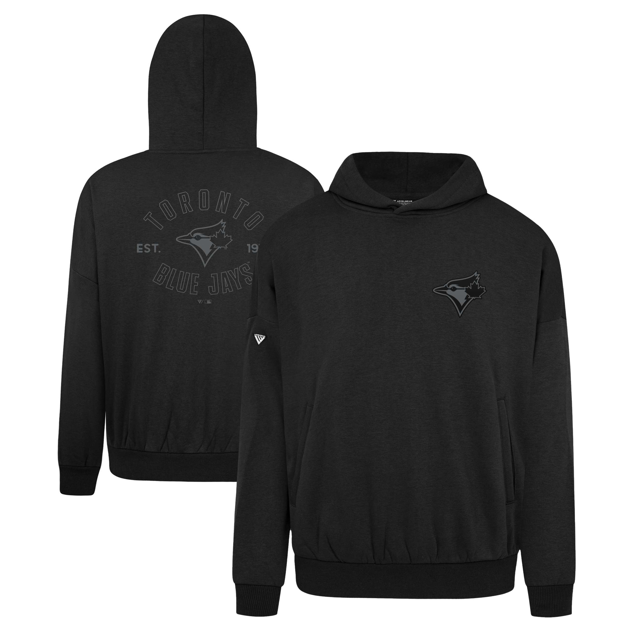 Men's Levelwear Black Toronto Blue Jays Contact Nightfall Pullover Hoodie