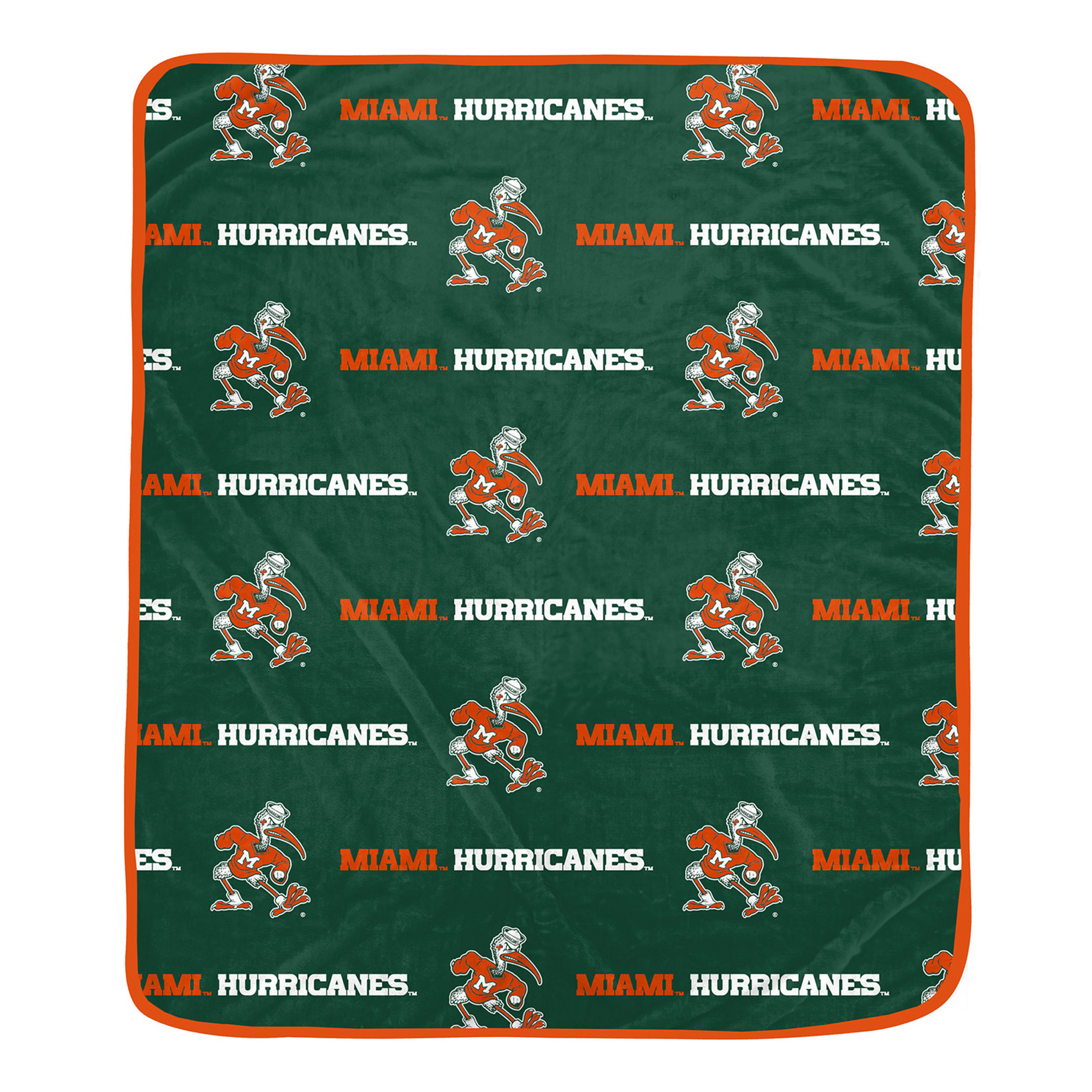 Pegasus Miami Hurricanes 60" x 72" Repeat Logo Wordmark Ultra Soft Blanket