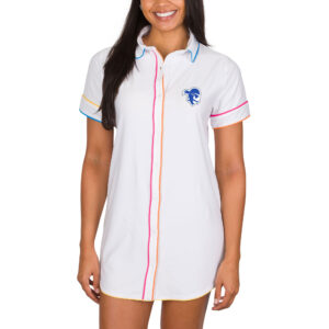 Women's Concepts Sport White Seton Hall Pirates Flutter Knit Button-Up Nightshirt