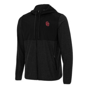 Men's Antigua Black Oklahoma Sooners Sway Full-Zip Hoodie
