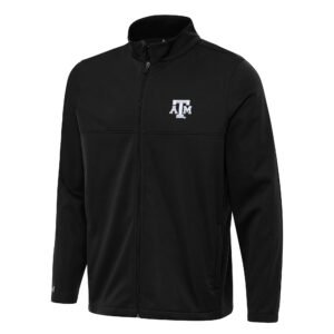 Men's Antigua Black Texas A&M Aggies Links 2 Full-Zip Golf Jacket