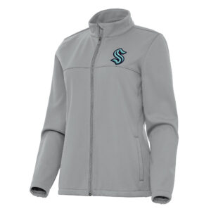 Women's Antigua Gray Seattle Kraken Links 2 Full-Zip Golf Jacket