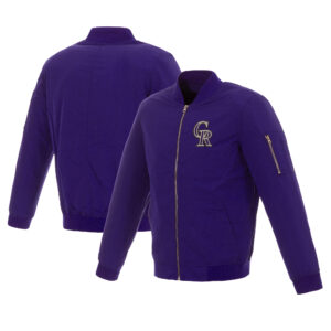 Men's JH Design  Purple Colorado Rockies Nylon Bomber Full-Zip Jacket