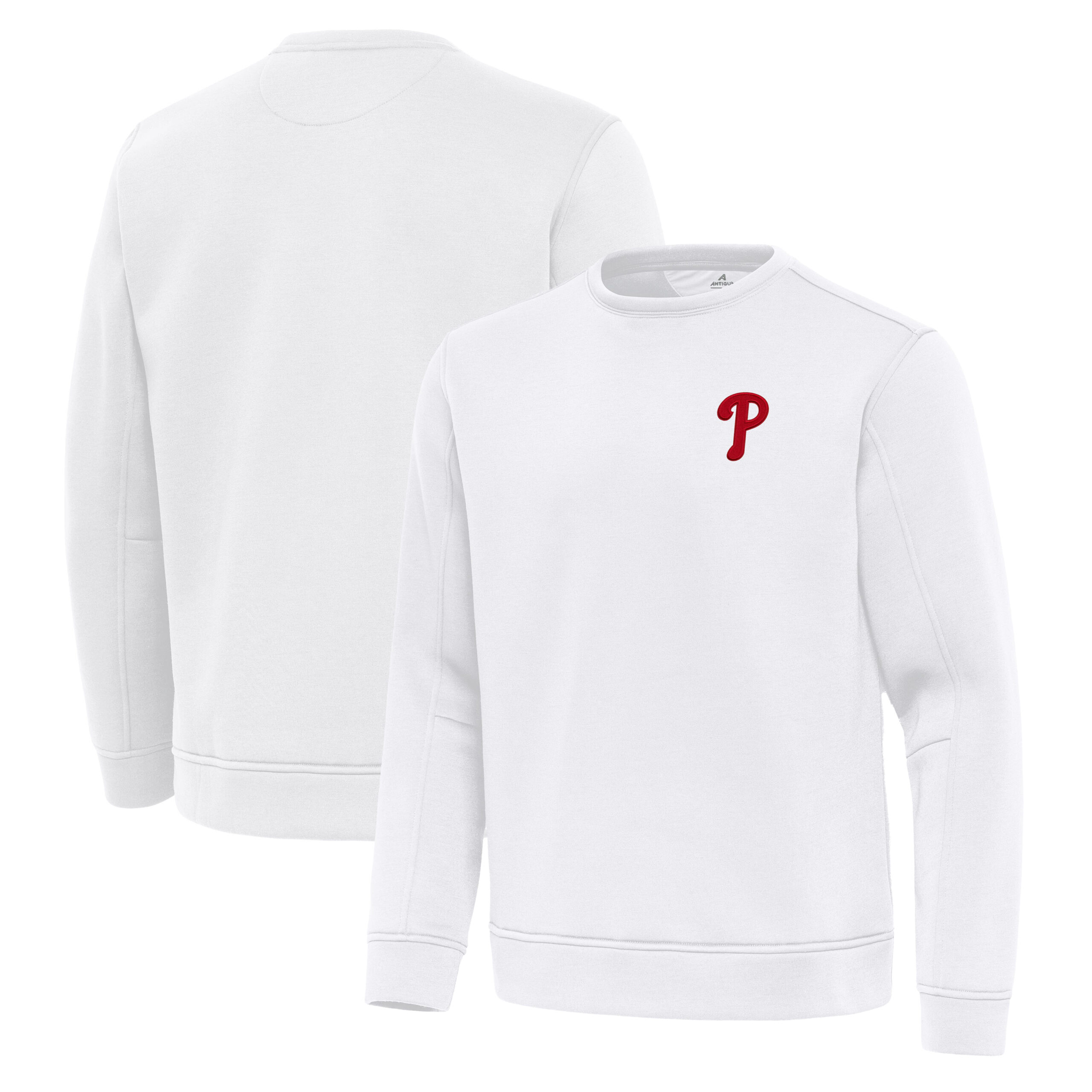 Men's Antigua White Philadelphia Phillies Relevant Lightweight Pullover Sweatshirt