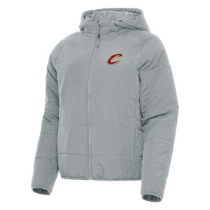 Women's Antigua Gray Cleveland Cavaliers Universe Full-Zip Puffer Jacket