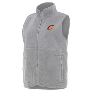 Women's Antigua  Gray Cleveland Cavaliers Nostalgic Full-Zip Vest