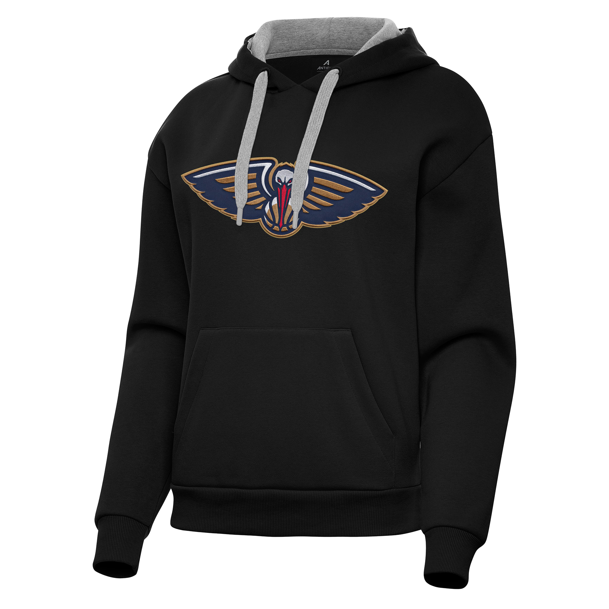 Women's Antigua Black New Orleans Pelicans Victory Pullover Hoodie