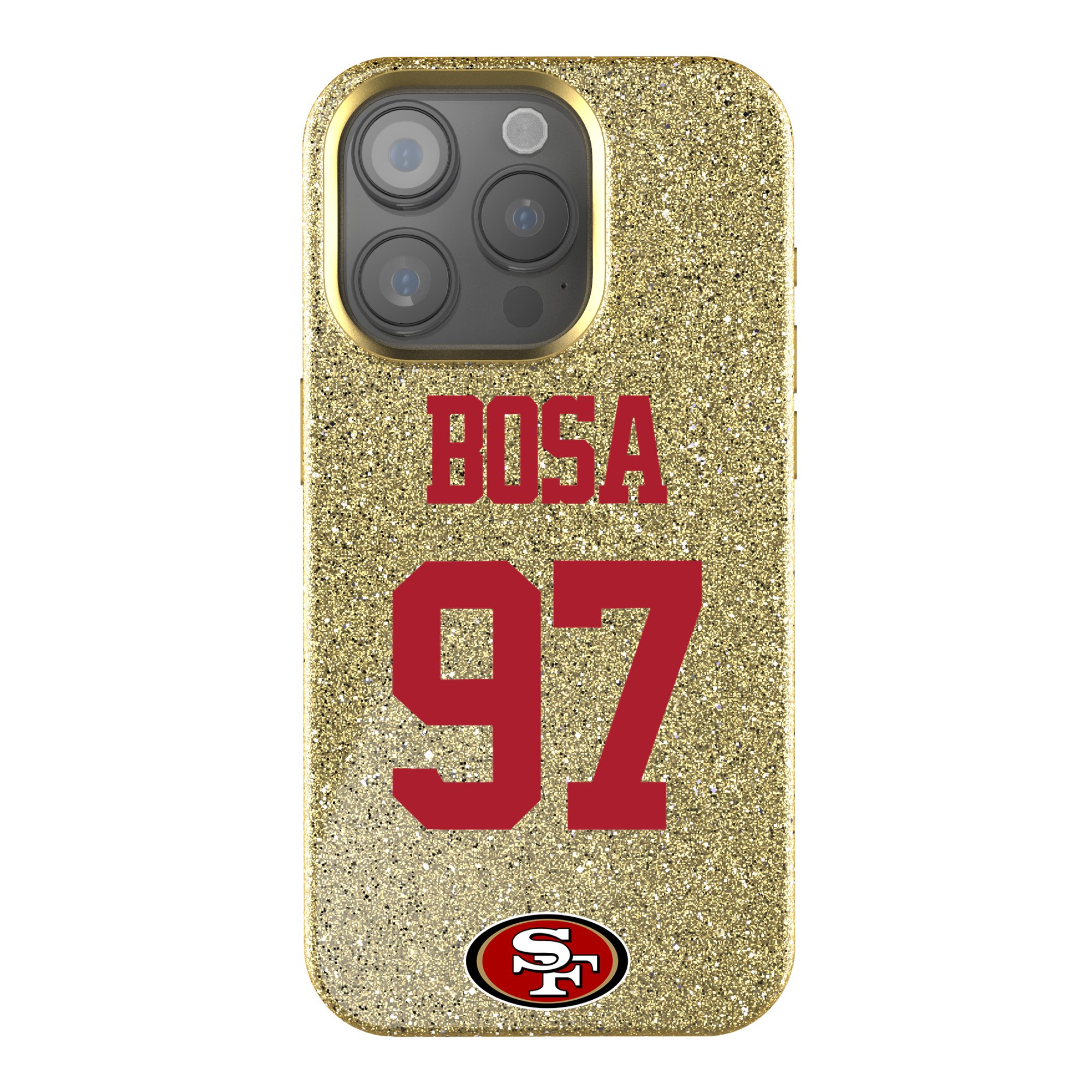 Keyscaper Nick Bosa Gold San Francisco 49ers Bling iPhone Case