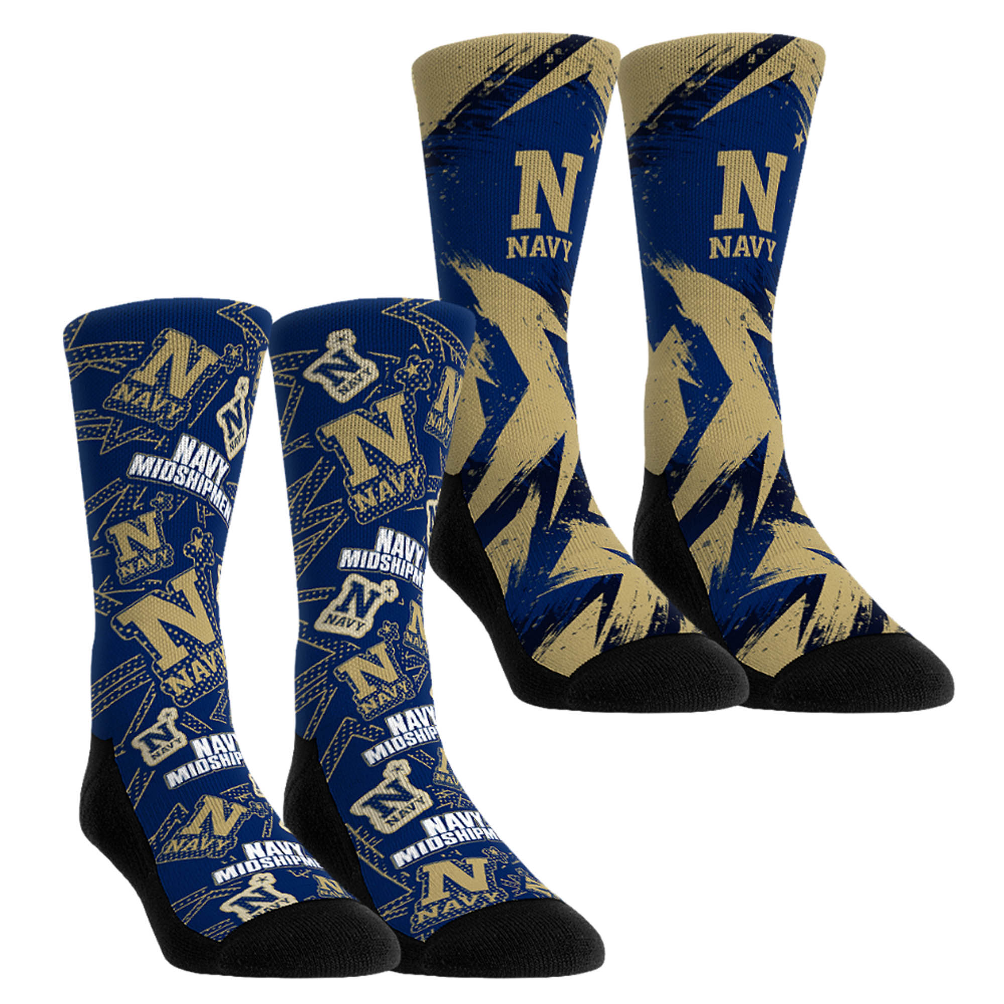 Youth Rock Em Socks Navy Midshipmen Game Day Two-Pack Crew Socks Set