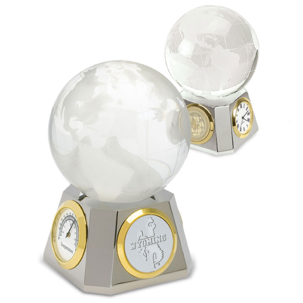 Wyoming Cowboys Desk Clock & Weather Station