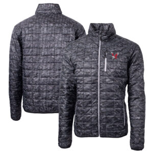 Men's Cutter & Buck  Black Eastern Washington Eagles Rainier Primaloft Eco Full-Zip Hooded Jacket