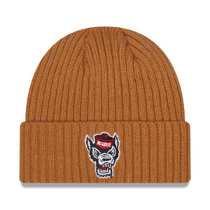Men's New Era Light Brown NC State Wolfpack Core Classic Cuffed Knit Hat