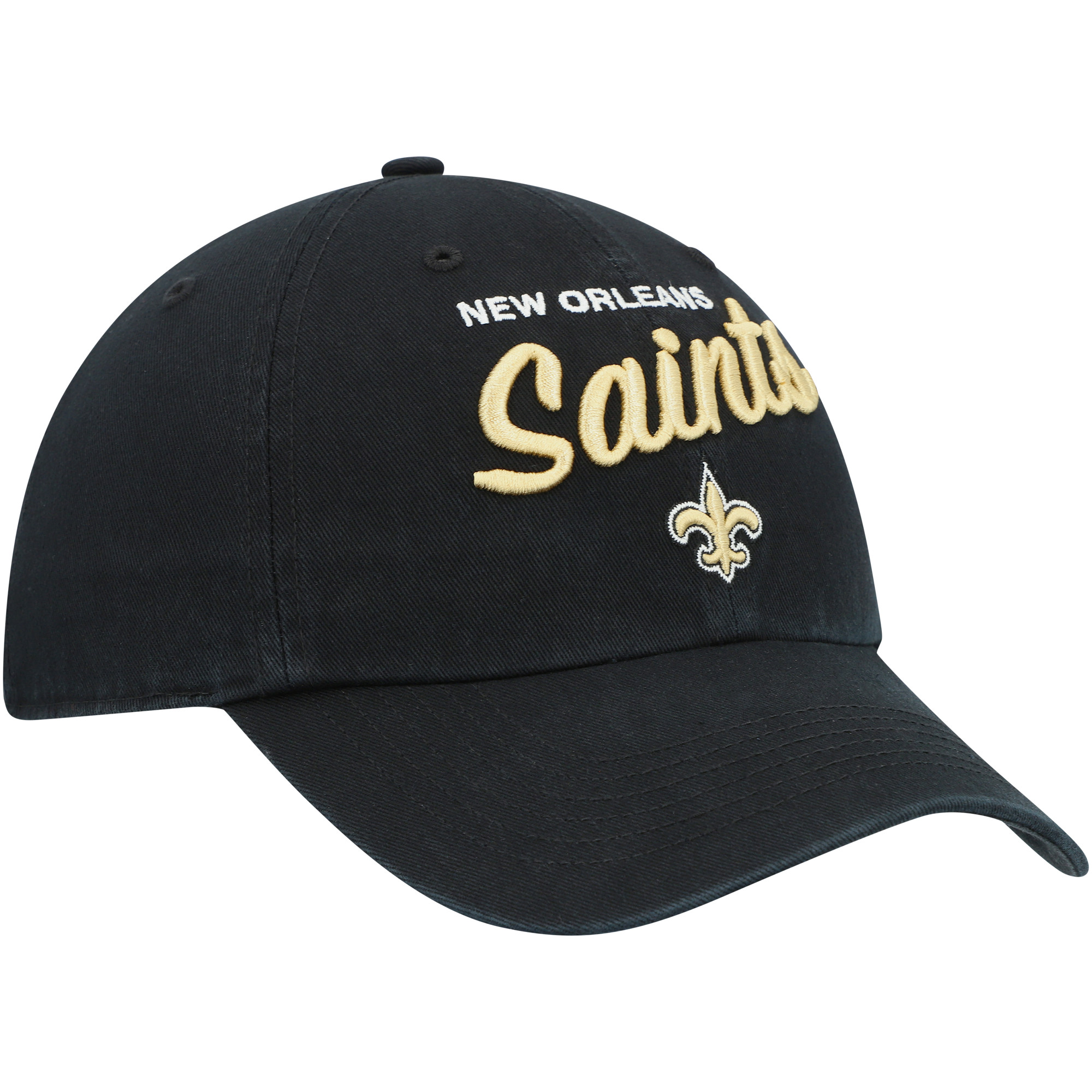Women's '47 Black New Orleans Saints Phoebe Clean Up Adjustable Hat - Image 6