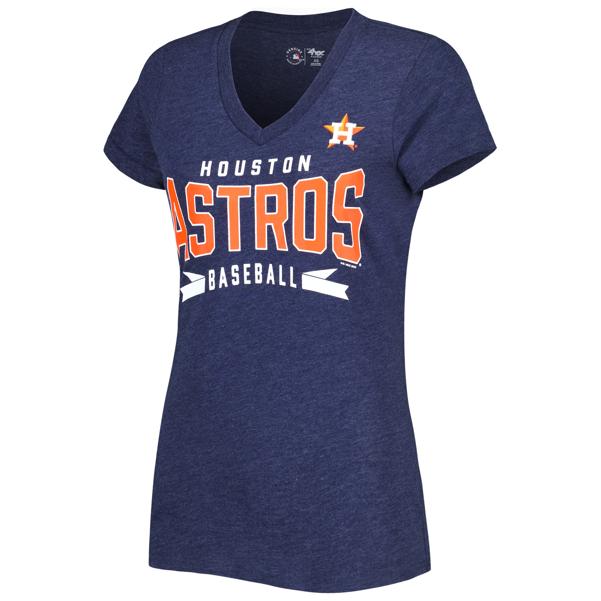 Women's G-III 4Her by Carl Banks Navy Houston Astros Dream Team V-Neck T-Shirt - Image 6