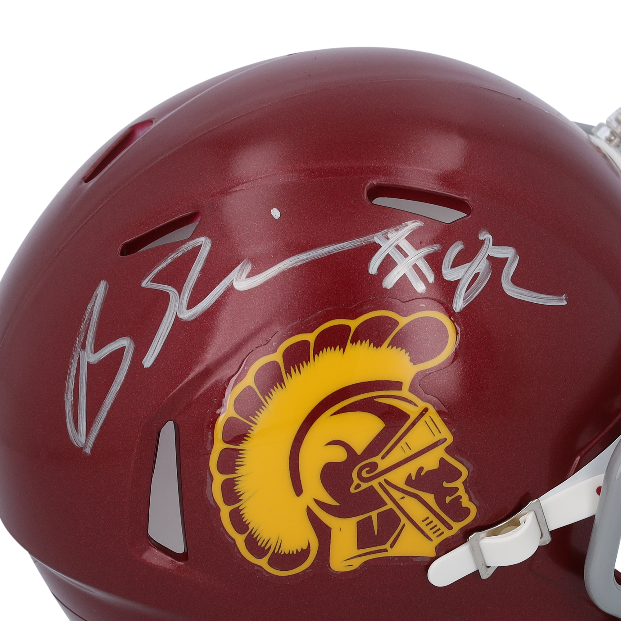 Brenden Rice USC Trojans Autographed Riddell Speed Mini Helmet - Image 3