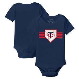 Infant Tiny Turnip Navy Minnesota Twins Base Stripe Bodysuit