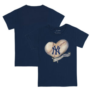 Youth Tiny Turnip Navy New York Yankees Heart Banner T-Shirt